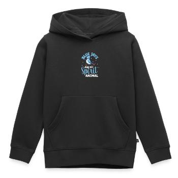 Lieblingstier - Blauhäher - Kinder Premium Organic Hoodie - Schwarz - Vorne - AI Model Kid Male (0cm)