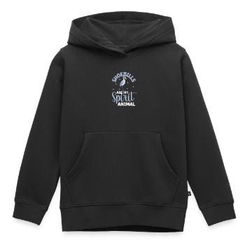 Animal préféré - bec-en-sabot - Sweat Premium à capuche enfant bio - noir - Devant - AI Model Kid Male (0cm)