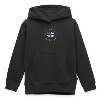 Nice "against racism" Refugees Welcome - Kids Premium Organic Hoodie - black - Front - AI Model Kid Male (0cm)