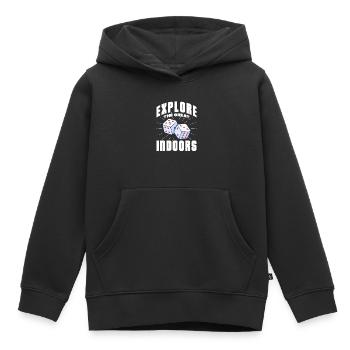Jeux de société Jeux de société Jeux de nuit Jeux de société Cadeau - Sweat Premium à capuche enfant bio - noir - Devant - AI Model Kid Male (0cm)