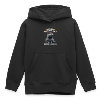 Britisch Kurzhaar STOLZE BESITZERIN EINER BRITISCH - Kinder Premium Organic Hoodie - Schwarz - Vorne - AI Model Kid Male (0cm)