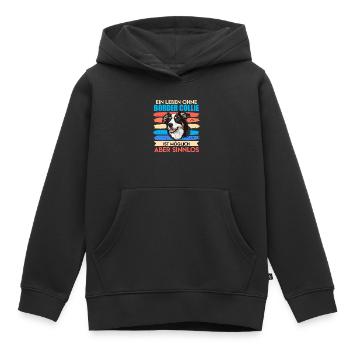 Border Collie UNE VIE SANS BORDER COLLIE INUTILE - Sweat Premium à capuche enfant bio - noir - Devant - AI Model Kid Male (0cm)