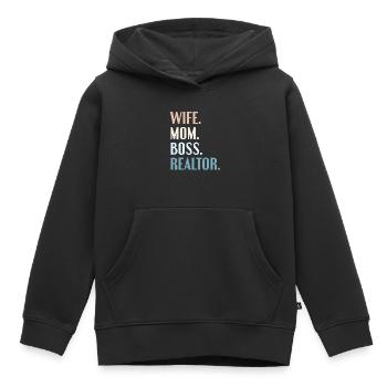 Agent immobilier Agent immobilier Cadeau d’agent immobilier - Sweat Premium à capuche enfant bio - noir - Devant - AI Model Kid Male (0cm)