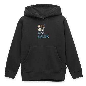 Immobilienmakler - Kinder Premium Organic Hoodie - Schwarz - Vorne - AI Model Kid Male (0cm)