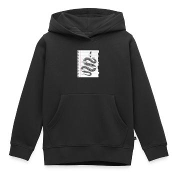 Serpent astucieux pour les amoureux de la nature et les gardiens de terrarium - Sweat Premium à capuche enfant bio - noir - Devant - AI Model Kid Male (0cm)
