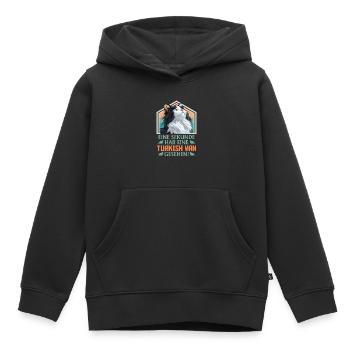 Fourgon turc UNE SECONDE AVOIR UN VAN TURC - Sweat Premium à capuche enfant bio - noir - Devant - AI Model Kid Male (0cm)