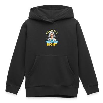 Éducateur en santé La santé est un droit de l’homme Les soins de santé - Sweat Premium à capuche enfant bio - noir - Devant - AI Model Kid Male (0cm)