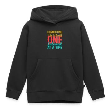 Connecter le monde - Sweat Premium à capuche enfant bio - noir - Devant - AI Model Kid Male (0cm)