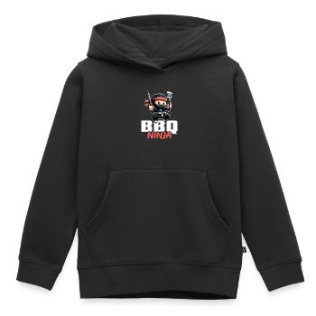 Grillades Barbecue Grillades de fête Barbecue professionnel - Sweat Premium à capuche enfant bio - noir - Devant - AI Model Kid Male (0cm)