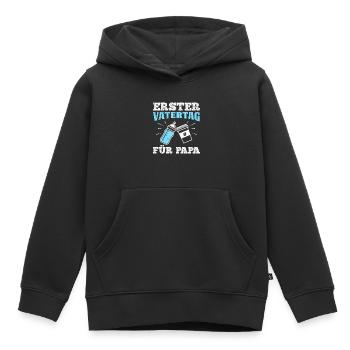 ERSTER VATERTAG FÜR PAPA Zukünftiger Vater - Kinder Premium Organic Hoodie - Schwarz - Vorne - AI Model Kid Male (0cm)