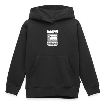 Filament d’imprimante 3D Impression 3D Impression 3D Imprimante 3D - Sweat Premium à capuche enfant bio - noir - Devant - AI Model Kid Male (0cm)