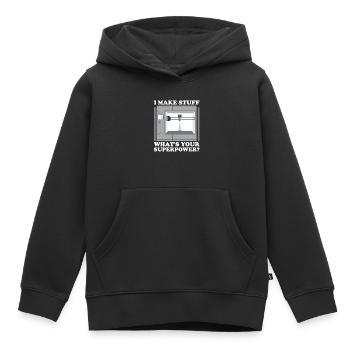 Filament d’imprimante 3D Impression 3D Impression 3D Imprimante 3D - Sweat Premium à capuche enfant bio - noir - Devant - AI Model Kid Male (0cm)
