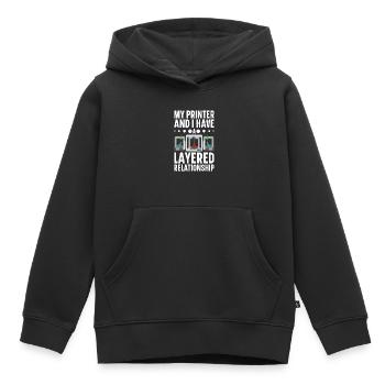 Filament d’imprimante 3D Impression 3D Impression 3D Imprimante 3D - Sweat Premium à capuche enfant bio - noir - Devant - AI Model Kid Male (0cm)