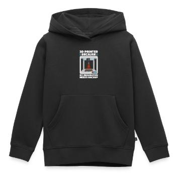 Filament d’imprimante 3D Impression 3D Impression 3D Imprimante 3D - Sweat Premium à capuche enfant bio - noir - Devant - AI Model Kid Male (0cm)