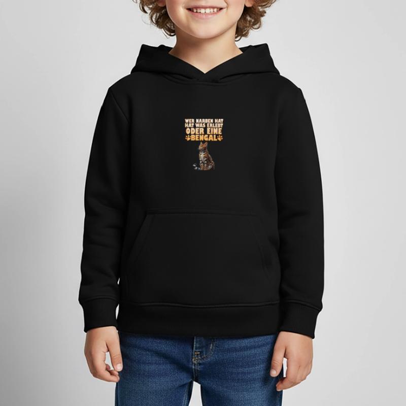 Bengalkatze WER NARBEN HAT HAT WAS ERLEBT ODER Kinder Premium Organic Hoodie