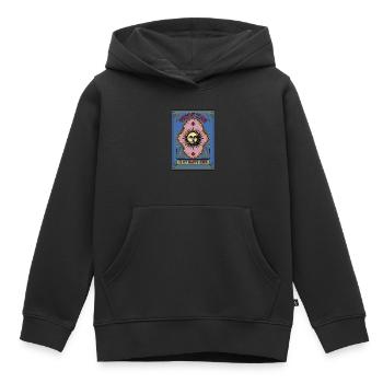 Tarot Time Is My Happy Hour Cartomancie Tarot Card - Sweat Premium à capuche enfant bio - noir - Devant - AI Model Kid Male (0cm)