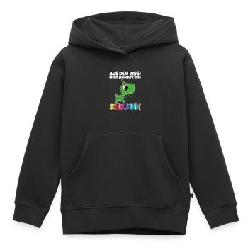 Écolier 2024 entrant à l'école - Sweat Premium à capuche enfant bio - noir - Devant - AI Model Kid Male (0cm)