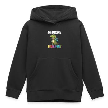 Écolier 2024 entrant à l'école - Sweat Premium à capuche enfant bio - noir - Devant - AI Model Kid Male (0cm)