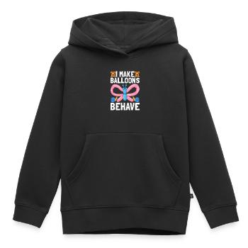 Ballon Twister Ballon Artiste Ballon Animaux - Sweat Premium à capuche enfant bio - noir - Devant - AI Model Kid Male (0cm)