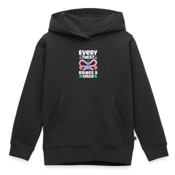 Ballon Twister Ballon Artiste Ballon Animaux - Sweat Premium à capuche enfant bio - noir - Devant - AI Model Kid Male (0cm)