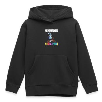 Écolier 2024 entrant à l'école - Sweat Premium à capuche enfant bio - noir - Devant - AI Model Kid Male (0cm)