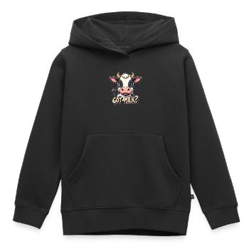 Vaches Moo Vache Moo Bovins Vache laitière Fermier - Sweat Premium à capuche enfant bio - noir - Devant - AI Model Kid Male (0cm)