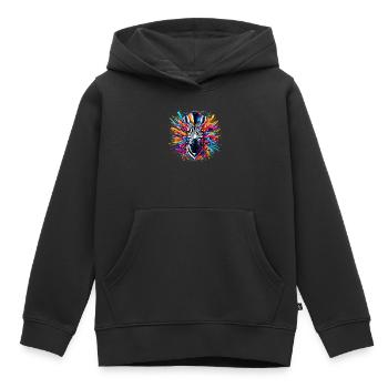Zebra - Kinder Premium Organic Hoodie - Schwarz - Vorne - AI Model Kid Male (0cm)