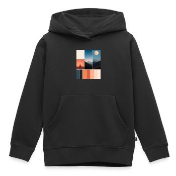 Montagnes - Sweat Premium à capuche enfant bio - noir - Devant - AI Model Kid Male (0cm)