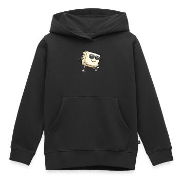 Tofu dansant pour les végétaliens et les amateurs de tofu - Sweat Premium à capuche enfant bio - noir - Devant - AI Model Kid Male (0cm)