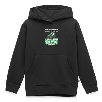 Entschuldigung ich habe einen Traktor gesehen - Kinder Premium Organic Hoodie - Schwarz - Vorne - AI Model Kid Male (0cm)