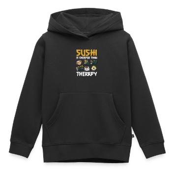 Sushi - Sweat Premium à capuche enfant bio - noir - Devant - AI Model Kid Male (0cm)