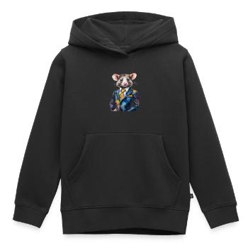 Costume Opossum Imprimé Animal Coloré - Sweat Premium à capuche enfant bio - noir - Devant - AI Model Kid Male (0cm)