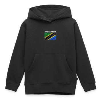 Tanzanie - Sweat Premium à capuche enfant bio - noir - Devant - AI Model Kid Male (0cm)
