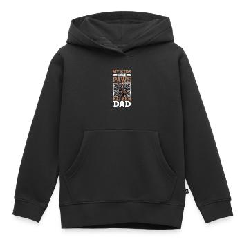 Kai Ken Papa - Sweat Premium à capuche enfant bio - noir - Devant - AI Model Kid Male (0cm)