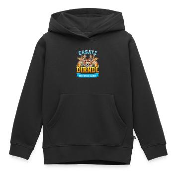 Festival folklorique de Munich SUBSTITUT DIRNDL LA VOLONTÉ COMPTE - Sweat Premium à capuche enfant bio - noir - Devant - AI Model Kid Male (0cm)