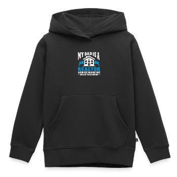 Agent immobilier Agent immobilier - Sweat Premium à capuche enfant bio - noir - Devant - AI Model Kid Male (0cm)