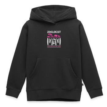 Zoologiste Maman L’idole Le mythe L’ornithologue - Sweat Premium à capuche enfant bio - noir - Devant - AI Model Kid Male (0cm)