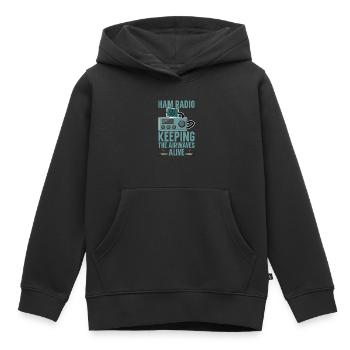 Ham Radio Amateur Radio Amateur Radio - Sweat Premium à capuche enfant bio - noir - Devant - AI Model Kid Male (0cm)
