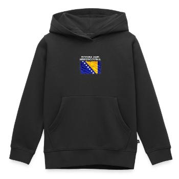 Bosnie-Herzégovine - Sweat Premium à capuche enfant bio - noir - Devant - AI Model Kid Male (0cm)