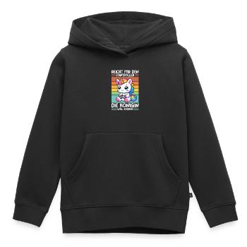 Elle me tend la manette, la reine veut jouer - Sweat Premium à capuche enfant bio - noir - Devant - AI Model Kid Male (0cm)