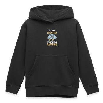 Teacher Wearion Burnout Motif révisé - Sweat Premium à capuche enfant bio - noir - Devant - AI Model Kid Male (0cm)