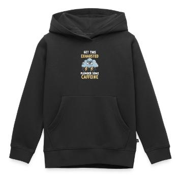 Épuisement, burn-out, surmenage, vie quotidienne du plombier - Sweat Premium à capuche enfant bio - noir - Devant - AI Model Kid Male (0cm)
