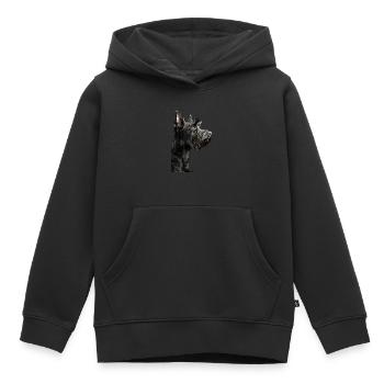 Terrier écossais - Sweat Premium à capuche enfant bio - noir - Devant - AI Model Kid Male (0cm)