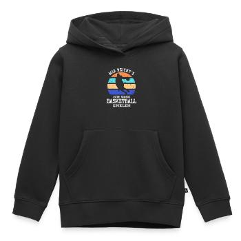 T-shirt de basket-ball B-ball Dunking Rebound Player - Sweat Premium à capuche enfant bio - noir - Devant - AI Model Kid Male (0cm)