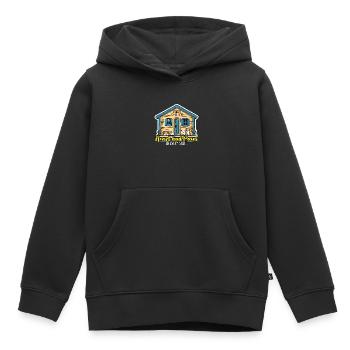 Refuge pour animaux Coeur et pattes dans chaque propriétaire de chien - Sweat Premium à capuche enfant bio - noir - Devant - AI Model Kid Male (0cm)