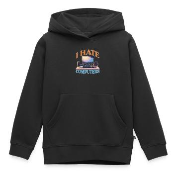 I Hate Computers 2 - Kinder Premium Organic Hoodie - Schwarz - Vorne - AI Model Kid Male (0cm)