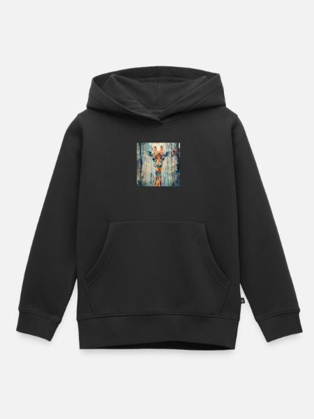 Giraffe - Kinder Premium Organic Hoodie - Schwarz