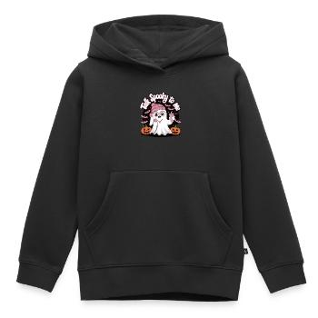 Halloween Ghost Funny Talk Spooky To Me - Kinder Premium Organic Hoodie - Schwarz - Vorne - AI Model Kid Male (0cm)