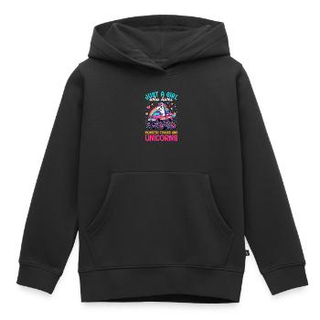 Monster Truck Unicorn Birthday Party Girl - Kids Premium Organic Hoodie - black - Front - AI Model Kid Male (0cm)