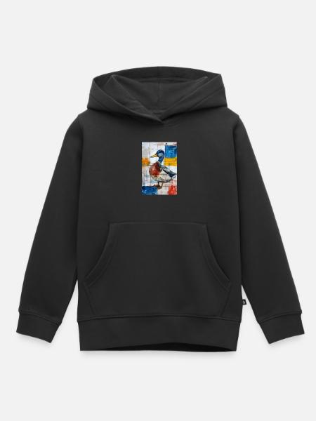 Ente - Kinder Premium Organic Hoodie - Schwarz